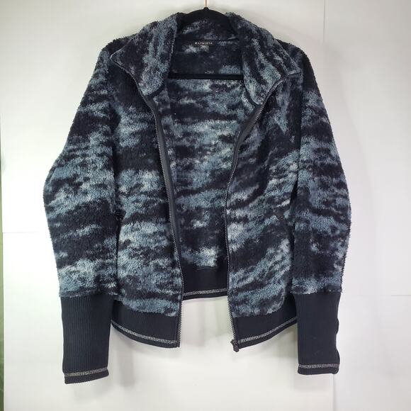 ATHLETA Jacket Medium Gray Black Women's Tugga Sherpa Soft Marble - Picture 9 of 14